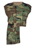 Fashion Women's Short Tank Tops Round Neck Sleeveless Asymmetric Patchwork Camouflage Printed Vest Summer 2023 New