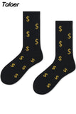 Harajuku Men Socks Funny Colorful Cartoon Dot Striped Sokken Casual Japanese Style Street Skateboard Calcetines