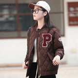 2024 Winter Retro Hong Kong Style Loose Diamond Baseball Clothes Cotton-Padded Coat Female Popular Logo Light Cotton-Padded Coat-Outfit