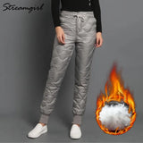 Winter Duck Down Pants Women Trousers High Waisted Warm Pant Black Women Pants Winter Trousers