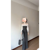 Temperament Korean Hit Color Shoulder Coat High Waist Skirt Suit Women's Summer New Fashion Temperament Two