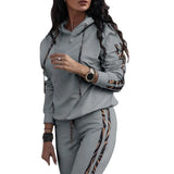 Winter Women Tracksuit Sportswear Long Pants Set Two Piece Long Sleeve Hoodies Sweatshirt Suit Winter Warm Solid
