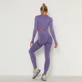 Sets Skinny Tracksuit Breathable Bra Long Sleeve Top Seamless Outfits High Waist Push Up Leggings Gym Clothes Sport