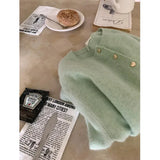 Knitted Heart Buttoned Cardigan-Outfit