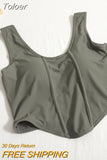 Cotton Women Solid Tank Tops With Bra Pad Y2K Crop Tops Knitted Irregular Hem Camis For Women Motion Tops