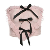 Spring 2024 New Women's Chic Sexy Bow Bow Tight Love Lotus Leaf Side