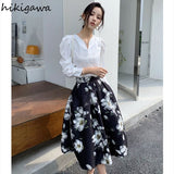 Vintage Skirts for Women High Waist A-line Slim Fit Jupe Fashion Korean Temperament Skirt 2023 Faldas Mujer De