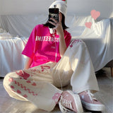 Cute Japan Cartoon Ins Pants Fashion Girl Harajuku Amine Pants Harajuku Casual Funny Straight Summer Kawaii High Street