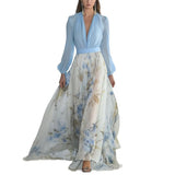Shein Temu Explosion Walk Show V-Neck Explosion Printed Long