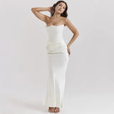 Satin Corset Maxi Dress-Outfit