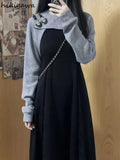 Clothes 2 Piece Set for Women Fashion Dresses Outfits Cropped Tops Slim Fit Sling Dress Sets Roupas Femme Korean Suit