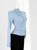Toloer A Half-High Neck And Long-Sleeved Bottom Top With A High Stretch