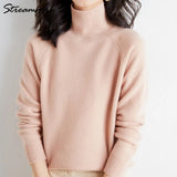 Thick Winter Sweater Women Turtleneck Pullovers Elegant Soft Basic Gray Knitted Jumpers Autumn Women's Turtleneck