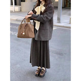 Temperament Reduced-Age Shirt Jacket Half-Dress Suit Women 2025 Autumn And Winter Lazy Loose Three