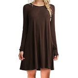 Casual Solid Womans Mini Dress Loose Simple Long Sleeve Autumn Leisure Short A-line Spring Short New 2020 Ladies