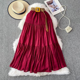 Half-Dress Women's Dress 2025 Summer Small In The Long Leisure High-Rise Display Thin Pendulum Ponve
