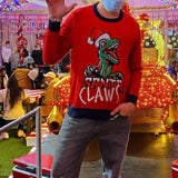 Christmas Print O-Neck Long Sleeve