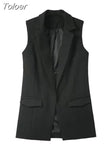 Philosophy women vest autumn jacket brand WaistCoat pockets open stitch sleeveless blue pink beige blazer colete