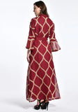 Plaid Print Belted Muslim