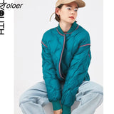 Women Down Jackets Thickening Duck Black Greee White Warm Solid Short Baseball Collar Casual Chic Style