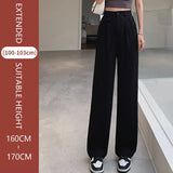Spring Summer Korean Wide Leg Women's Pants High Waist Saggy Loose Casual Elegant Solid Suits Pants Women Extended