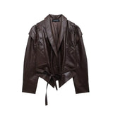 Homemade New Women's Fashionable Classic Neck With Belt Leather