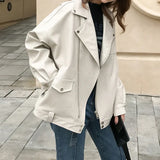Faux Leather Jacket Women PU Motorcycle Jackets Coat Korean Autumn winter fall jackets for women 2022 new fashion