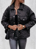 Turndown Collar Button Up Jacket with