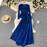 Women Design Korean Irregular Set Long Sleeve Tops+High Waist A-line Long Skirts Autumn Winter Fashion Two Piece