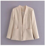 Women Blazers Set 2022 New Women's Office Suit Coat Vintage Long Sleeve Jacket Casual Female Tops And High Waist