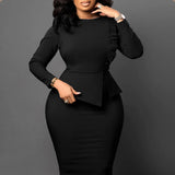 Spring New Temperament Pencil Dress Fashioned Bust African Grand Size