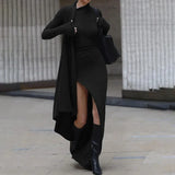 Knitted Long Sleeve Sexy Open Fork Ken Bean With The Same Body Dress In Summer Babes