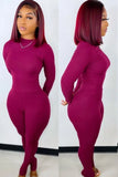 Casual Basic Ribbed Fitting Top and Pants