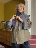 Sense Two Wearing Lattice Color Jacket Women Loose Fashion 2025 Autumn