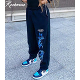 Rockmore Harajuku Joggers Wide Leg SweatPants Women Trousers High Waist Pants Streetwear Korean Casual Sporting Pant Femme