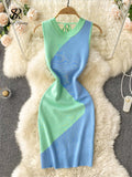 Women Summer Knitted Dress 2022 Vacation Knit Short Backless Sundress Ladies Party A Line Slim Midi Sexy