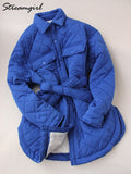 Blue Parkas Winter Jackets Women 2022 Oversized Coats Female Green Down Cotton Winter Coat For Women Long Jacket Red