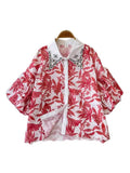 Sweet Hollowed-Up Foam Sleeve Shirt Women 2025 Summer New Small Temperament Diamond