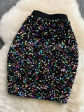 Spring Autumn Women Sequins Bodycon Skirt Elegant High Stretchy Waist Pencil Faldas Female Club Party Saias New Fashion