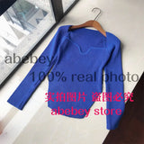 new spring and summer fashion women clothes sqaure collar full sleeves elastic high waist sexy pullover