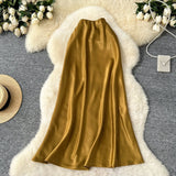 Sensed With The Frontal Half-Dress Woman 2025 New Light Luxury High-Rise Thin A-Word Bag With A Long Skirt With A Long