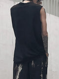 Men's Punk Distressed Vest-Outfit