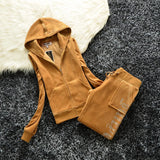 2021 Women's Brand Velvet Fabric Tracksuits Velour Suit Women Track Suit Hoodies And Pants fat sister