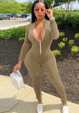 Winter Ribbed Zip Up Fitting Bodycon