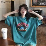 Women Cartoon Printing Leisure Soft Loose Streetwear Tees Womens Funny T Shirt Female Harajuku Summer Clothing