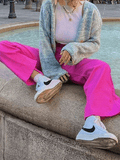 Pink Casual Relaxed Boyfriend Jeans-Outfit