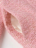 Tweed Buttoned Cropped Coat-Outfit
