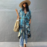 2023 Autumn Beach Kimono Swimwear Women Print Bikini Cover Ups Swimsuit Fashion Loose Plus Size Beachwear Hooded