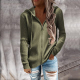 Zipper Cardigan Hooded Sweaters 2022 Autumn Women Ladies Casual Hoodies Loose Long Sleeve Tops Knitted Outerwear