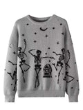 Women's TUME Exploding Halloween Jaccupy Black Skull Knitted Knitted